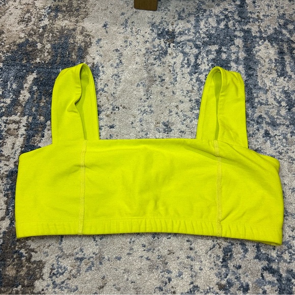 Beyond Yoga Space Dye Square Neck in True Chartreuse Heather Sports Bra Size L - Picture 1 of 5